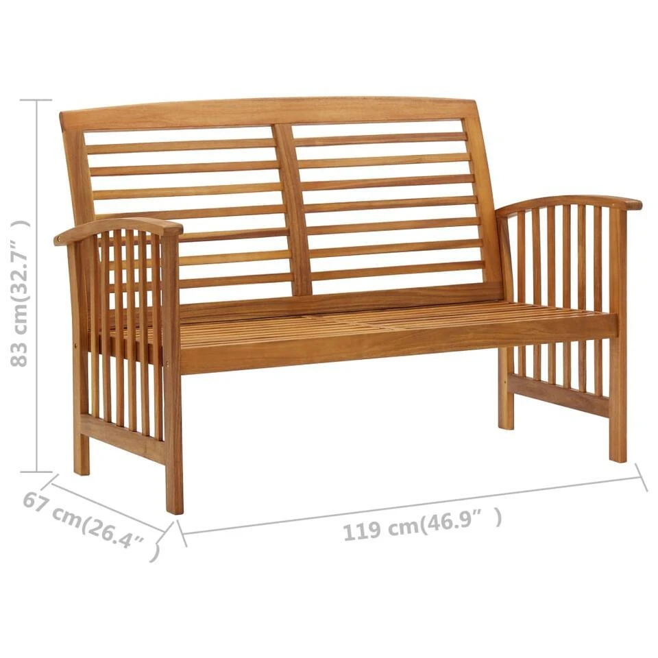 VidaXL - Loungeset - Bruin - Hout 9 VidaXL - Loungeset - Bruin - Hout - Afbeelding 9