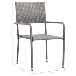 VidaXL - Stapelstoelen - Grijs - Poly Rattan - 2 Stuks -VIDAXL Winkel 3c40c50af5b9406d987180dda83e31a0