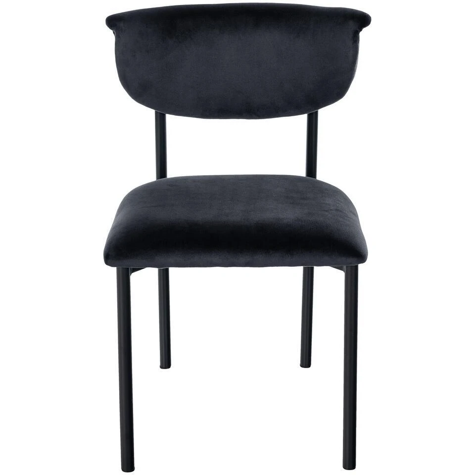 CLP Eetkamerstoel Gambell Fluweel - Zwart 6 CLP Eetkamerstoel Gambell Fluweel - Zwart - Afbeelding 6