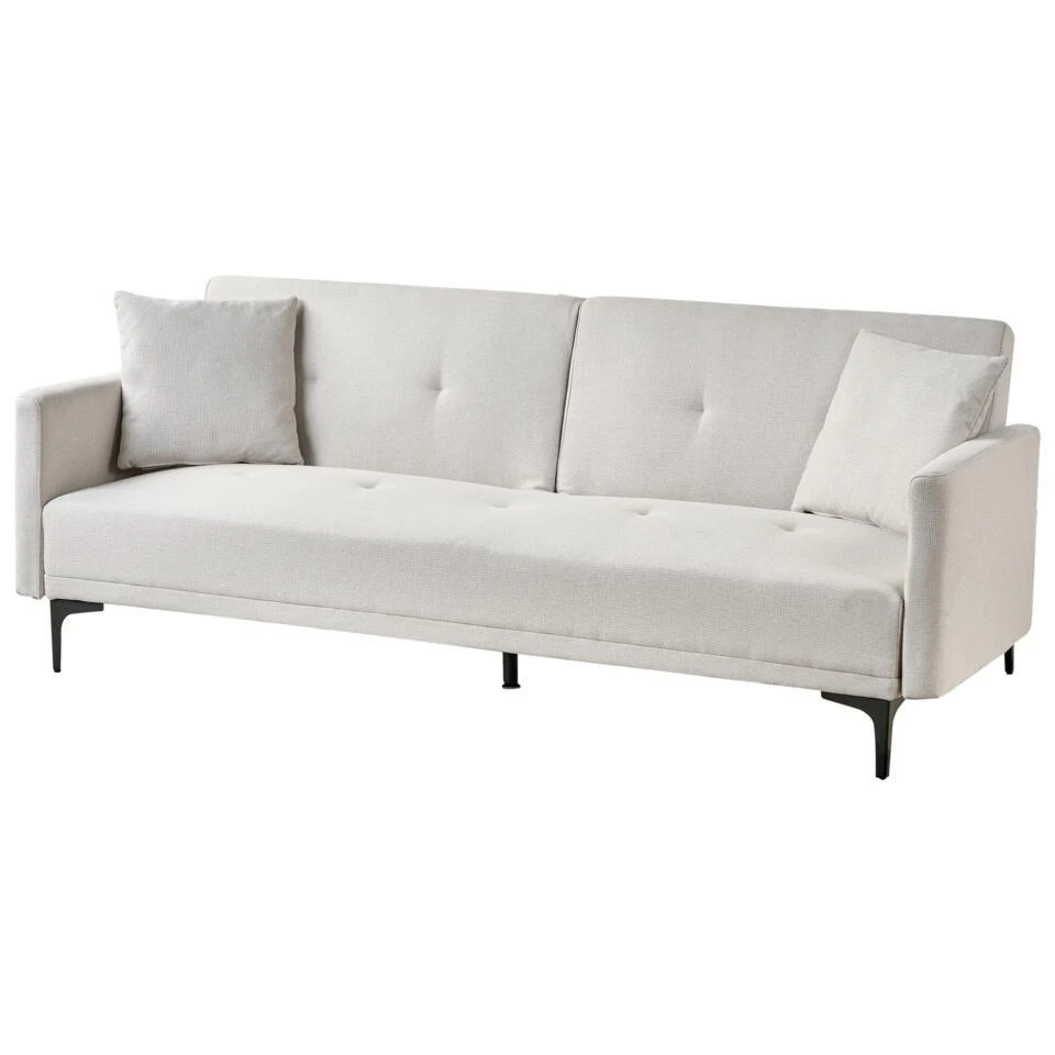 LUCAN - Slaapbank 3-zits - Lichtbeige - Polyester 7 LUCAN - Slaapbank 3-zits - Lichtbeige - Polyester - Afbeelding 7