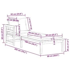 VidaXL - Ligbed Met 1 Armleuning - Grijs - Acaciahout -VIDAXL Winkel 3cf768124e8c438d8f8fe3f5419699ba