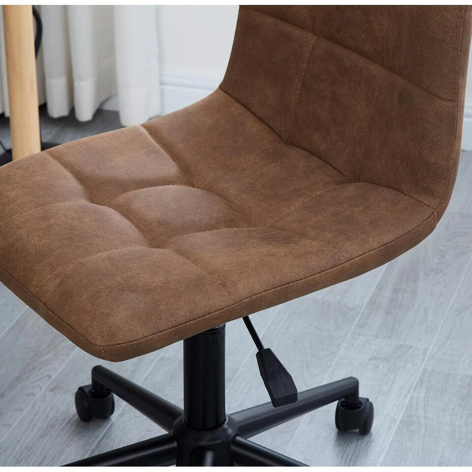 Bureaustoel In Bruin Kunstleer Met Metalen Onderstel 6 Bureaustoel In Bruin Kunstleer Met Metalen Onderstel - Afbeelding 6