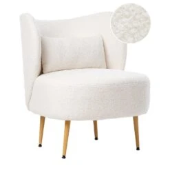 OTSBY II - Fauteuil - Off-white - Bouclé -VIDAXL Winkel 3de0c0cb2e904dc2b3b1a998cc07afb4
