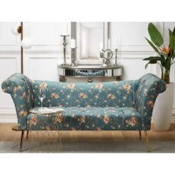 NANTILLY - Chaise Longue - Blauw - Symmetrisch - Fluweel -VIDAXL Winkel 3e0f309966c3428a992d3d7b8be7ce2d