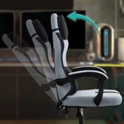 CLP Bureaustoel Miltona Zwart Frame - Stof - Grijs/zwart -VIDAXL Winkel 3e6c3936fd014c439b2fcebf9cd62f49