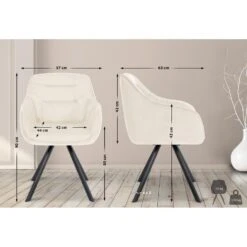 CLP Eetkamerstoel Russel Zwart Frame - Fluweel - Creme -VIDAXL Winkel 3ee79e8736ea4c5e8b5f53ea05cc59f1