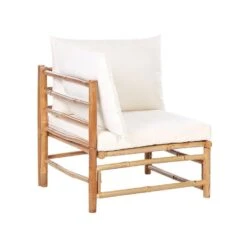 CERRETO - Loungeset 4-zits - Wit - Bamboehout -VIDAXL Winkel 3f33d07f623a4c05b60b89e8c0360e3d