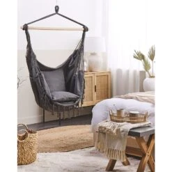 BONEA - Hangstoel - Grijs - Katoen -VIDAXL Winkel 3f59ab61563143878d275e3e9c912a86