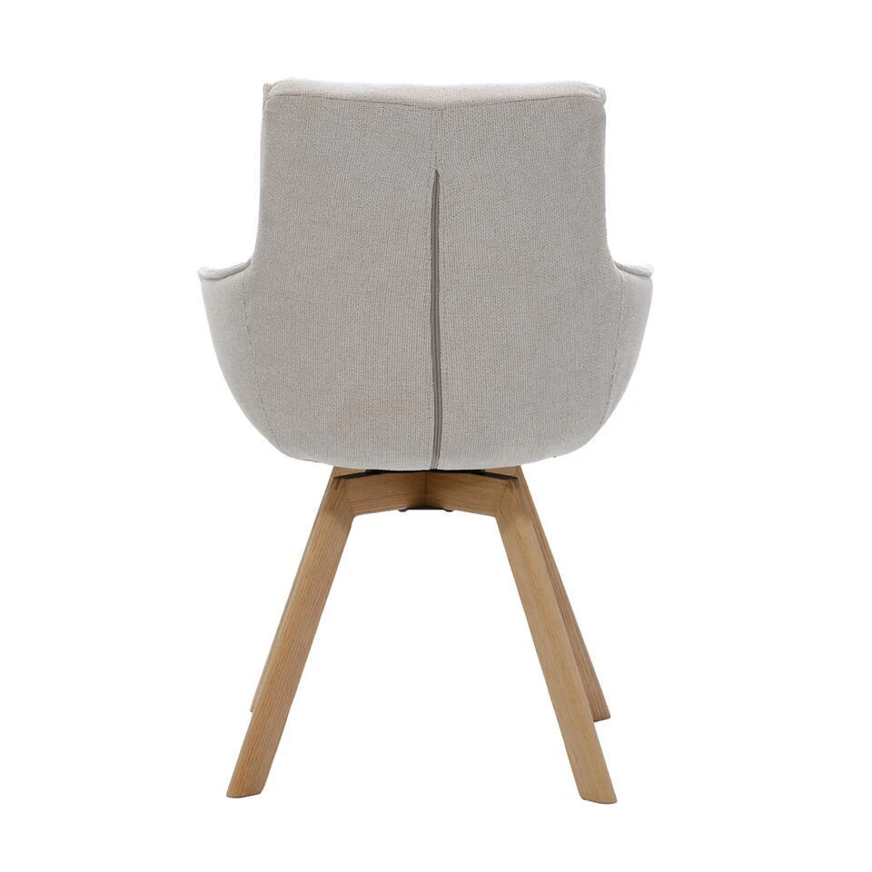 Eetkamerstoel Beige Stof - 57x65x86cm - Zithoogte 49cm - Else - Set Van 2 5 Eetkamerstoel Beige Stof - 57x65x86cm - Zithoogte 49cm - Else - Set Van 2 - Afbeelding 5