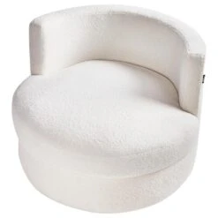DALBY - Fauteuil - Wit - Bouclé -VIDAXL Winkel 4069a26a0858407e9bd05503402e7521