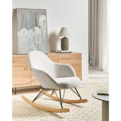 SKALE - Schommelstoel - Wit - Polyester -VIDAXL Winkel 411967b102a146df92a240d407596b2d