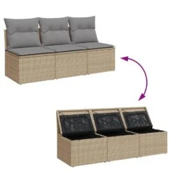 VidaXL - Tuinbank 3-zits - Beige - Poly Rattan - Met Kussens 19 VidaXL - Tuinbank 3-zits - Beige - Poly Rattan - Met Kussens -VIDAXL Winkel 41997e3abc324d2caa261fbf20d14d54