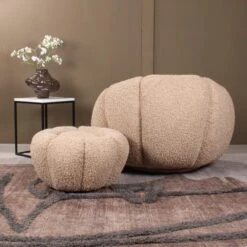 DS4U - Olivia Fauteuil Set Teddy - Beige -VIDAXL Winkel 41e455f6e0894edb92f20a5ed7981842