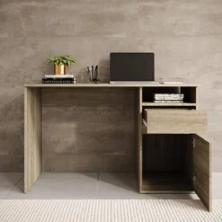 Meubella - Bureau Babot - Eiken 1 - 120 Cm -VIDAXL Winkel 4232fa3263ba48ee9b86bcf41bee0834