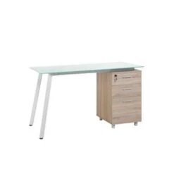 Beliani Bureau MONTEVIDEO - Wit Mdf, Acrylglas -VIDAXL Winkel 42409e7dd328430b91210f7824608f77