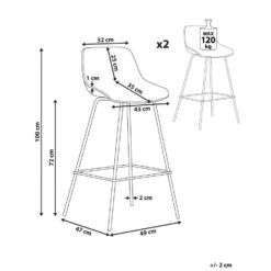 EMMET - Barkruk Set Van 2 - Zwart - Synthetisch Materiaal -VIDAXL Winkel 428a69af48474fc0b205b97cc47ee882
