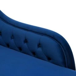 NIMES - Chaise Longue - Blauw - Linkerzijde - Fluweel -VIDAXL Winkel 428f5fccf3964287b09579cb9c3d35bf