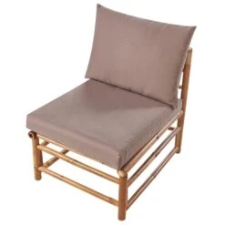 CERRETO - Loungeset 5-zits Met Salontafel - Taupe - Bamboehout -VIDAXL Winkel 42ab46194b384fffa3a85432fd3db366