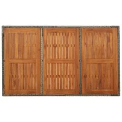 VidaXL - Tuintafel Met Houten Blad - Grijs - Poly Rattan - 150 X 90 X 75 Cm -VIDAXL Winkel 446084351d5a4a6ba20e1c69faea681a