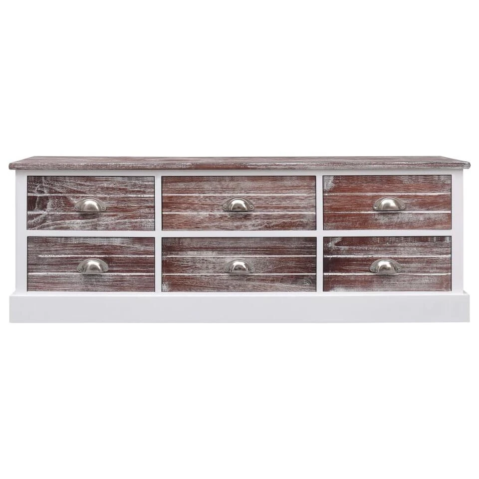 VidaXL Halbankje 115x30x40 Cm Hout Bruin 2 VidaXL Halbankje 115x30x40 Cm Hout Bruin - Afbeelding 2