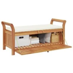 VidaXL - Tuinopbergbank - Bruin - Hout -VIDAXL Winkel 454249f449d04e14826215775d9df0ac