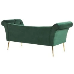NANTILLY - Chaise Longue - Groen - Symmetrisch - Fluweel -VIDAXL Winkel 45e18b6e109245579a86ae10eeebba34