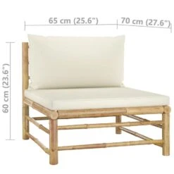 VidaXL - Loungeset - Wit - Bamboe - 3 Stuks - Met Kussens -VIDAXL Winkel 46c07d367817483bb9490129420087b8 1