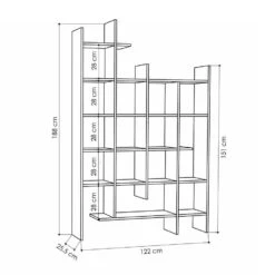 CALICOSY - Rek MANCO - Wit - 188x122x25,5 Cm -VIDAXL Winkel 4707d56bc2b540d0b01437dcec0c5581