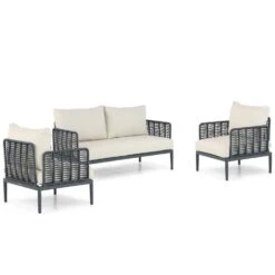 Stoel En Bank Loungeset 5 Personen Aluminium/wicker Grijs Coco Ibiza -VIDAXL Winkel 4899403fc7a94c6689b440dd1d72b4a5