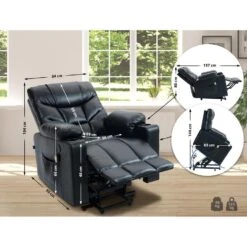 CLP Fauteuil Andover Zwart Frame - Kunstleer - Zwart -VIDAXL Winkel 489a64295f4b4ebebe5eb795a2d17f8b