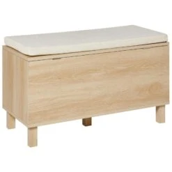 WASHINGTON - Opbergbankje - Lichthout - MDF -VIDAXL Winkel 48c8b2b6172041698650da01a3b4fed0