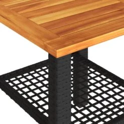 VidaXL - Loungetafel - Weerbestendig - Zwart - Poly Rattan En Hout - 40x40x42 Cm -VIDAXL Winkel 49c06db064cf4f52936643ec64566c0b