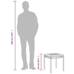 VidaXL - Loungetafel - Weerbestendig - Beige - Staal En Hout - 38x38x42cm -VIDAXL Winkel 4a81a3eff4c3457093151043e727bc4f