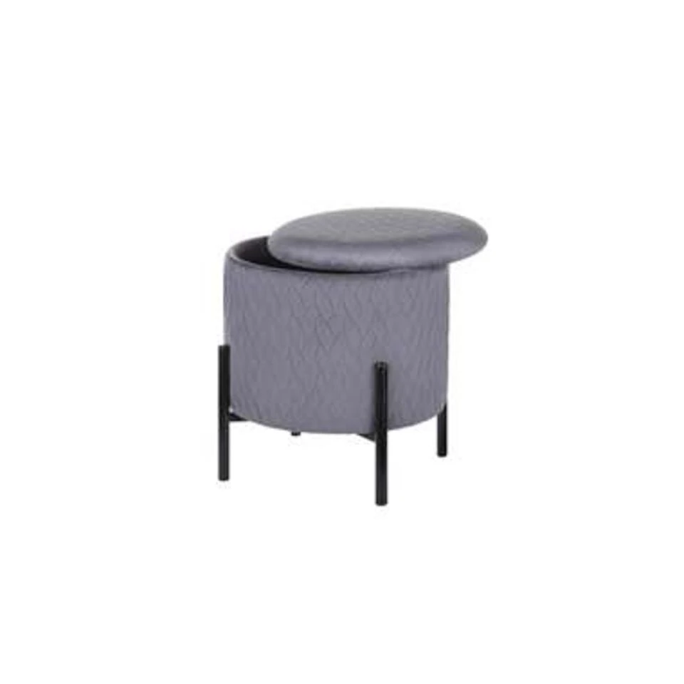 Beliani Hocker WENONA - Grijs Fluweel 3 Beliani Hocker WENONA - Grijs Fluweel - Afbeelding 3