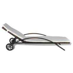 VidaXL Ligbed Met Kussen En Wieltjes Poly Rattan Bruin -VIDAXL Winkel 4b7509f341584b7ebf6d83e798618aff