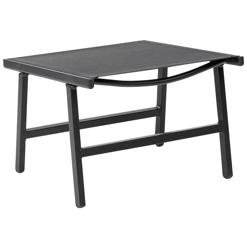 MARCEDDI -Tuinstoel Met Voetenbank - Zwart - Textileen 9 MARCEDDI -Tuinstoel Met Voetenbank - Zwart - Textileen - Afbeelding 9