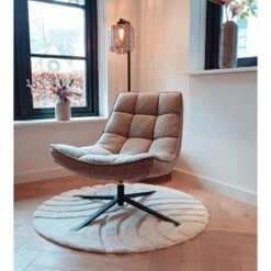 Draaifauteuil Stof/Textiel - Taupe - 86x74x84cm - Mattis -VIDAXL Winkel 4bf640202f7e4b0b8bea9db6211c4343