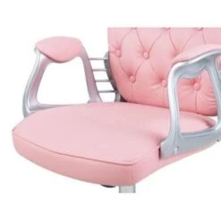 Beliani Bureaustoel PRINCESS - Roze Kunstleer -VIDAXL Winkel 4d0563445e0148c38f7dc44dcb0cf6da