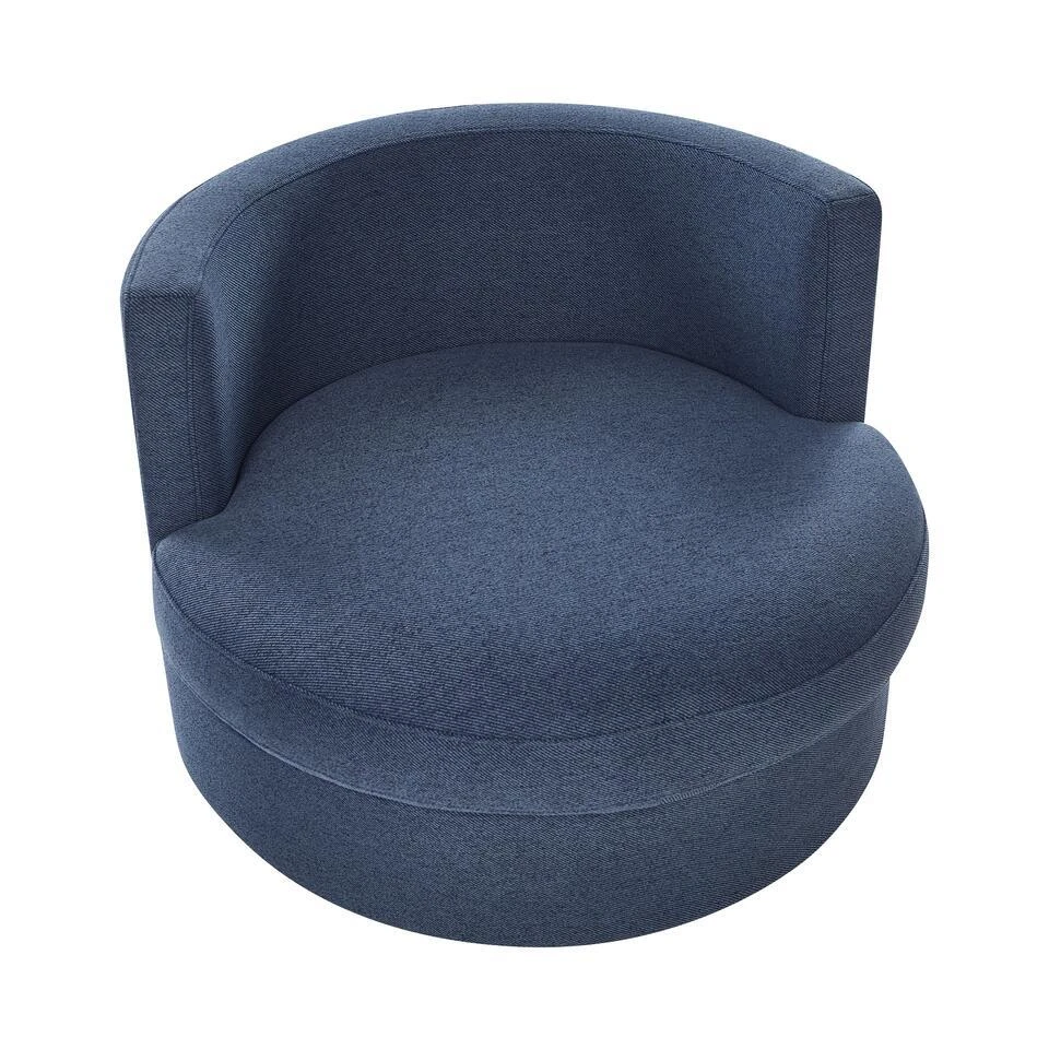 DALBY - Fauteuil - Blauw - Stof 6 DALBY - Fauteuil - Blauw - Stof - Afbeelding 6