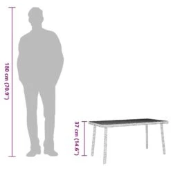 VidaXL - Tuin Salontafel - Bruin - Poly Rattan - 80 X 40 X 37 Cm -VIDAXL Winkel 4d14bc7cf35a40ba93a611a77ba17fa1