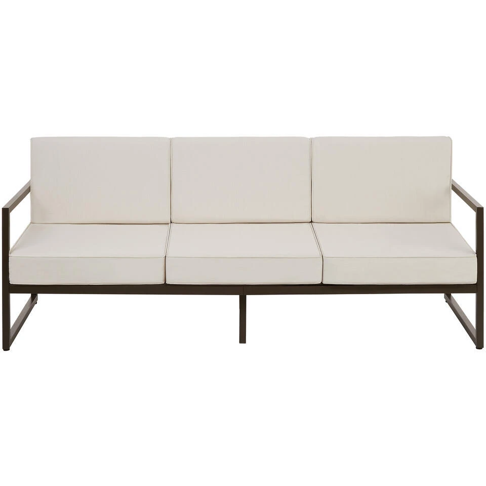 Tectake - Tuin-loungebank Comosa, 3-zits, XXL Kussens, Bruin / Beige 4 Tectake - Tuin-loungebank Comosa, 3-zits, XXL Kussens, Bruin / Beige - Afbeelding 4