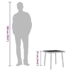 VidaXL - Tuin Salontafel - Grijs - Poly Rattan - 40 X 40 X 37 Cm -VIDAXL Winkel 4d1f3d8a77074f8896e019fb78b1b204