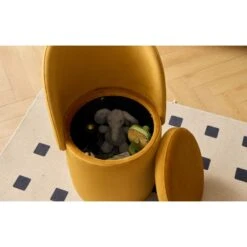 Poef Met Rugleuning En Opbergruimte In Geel Fluweel. -VIDAXL Winkel 4d97aa7c9ce04f2cab5d1396cfb64553