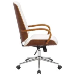 CLP Bureaustoel Yankton Kunstleer - Walnoot/wit -VIDAXL Winkel 4da609a302c0482fae3e505ac3341f1b