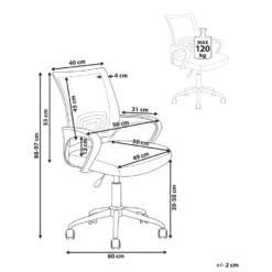 SOLID - Bureaustoel - Zwart - Polyester -VIDAXL Winkel 4dafa993a5964ecda18581ec2aa2faa8