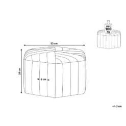 Beliani Poef MURIETTA - Grijs Fluweel -VIDAXL Winkel 4dc57706e6b64a5e9f09b1a68d8e0ffc