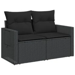 VidaXL - Tuinbank 2-zits - Zwart - Poly Rattan - Met Kussens 16 VidaXL - Tuinbank 2-zits - Zwart - Poly Rattan - Met Kussens -VIDAXL Winkel 4f6504b0006344988cfbc779d819a6d7