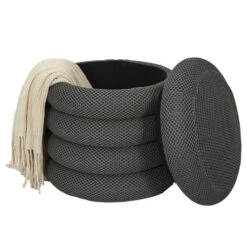 Home Deco Factory Poef/krukje - Boucle - Grijs - D37 X H44 Cm -VIDAXL Winkel 4f8c498f240a497985ddd7f39b9f8ec5