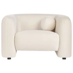 LEIREN - Fauteuil - Wit - Fluweel -VIDAXL Winkel 4fc32a9e95334864960c2fce53b5fefd