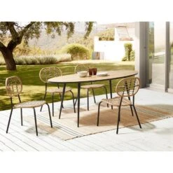PRATELLO - Tuinstoel Set Van 4 - Naturel - PE Rotan -VIDAXL Winkel 4fca470ae86c430486a799f976eaaee8